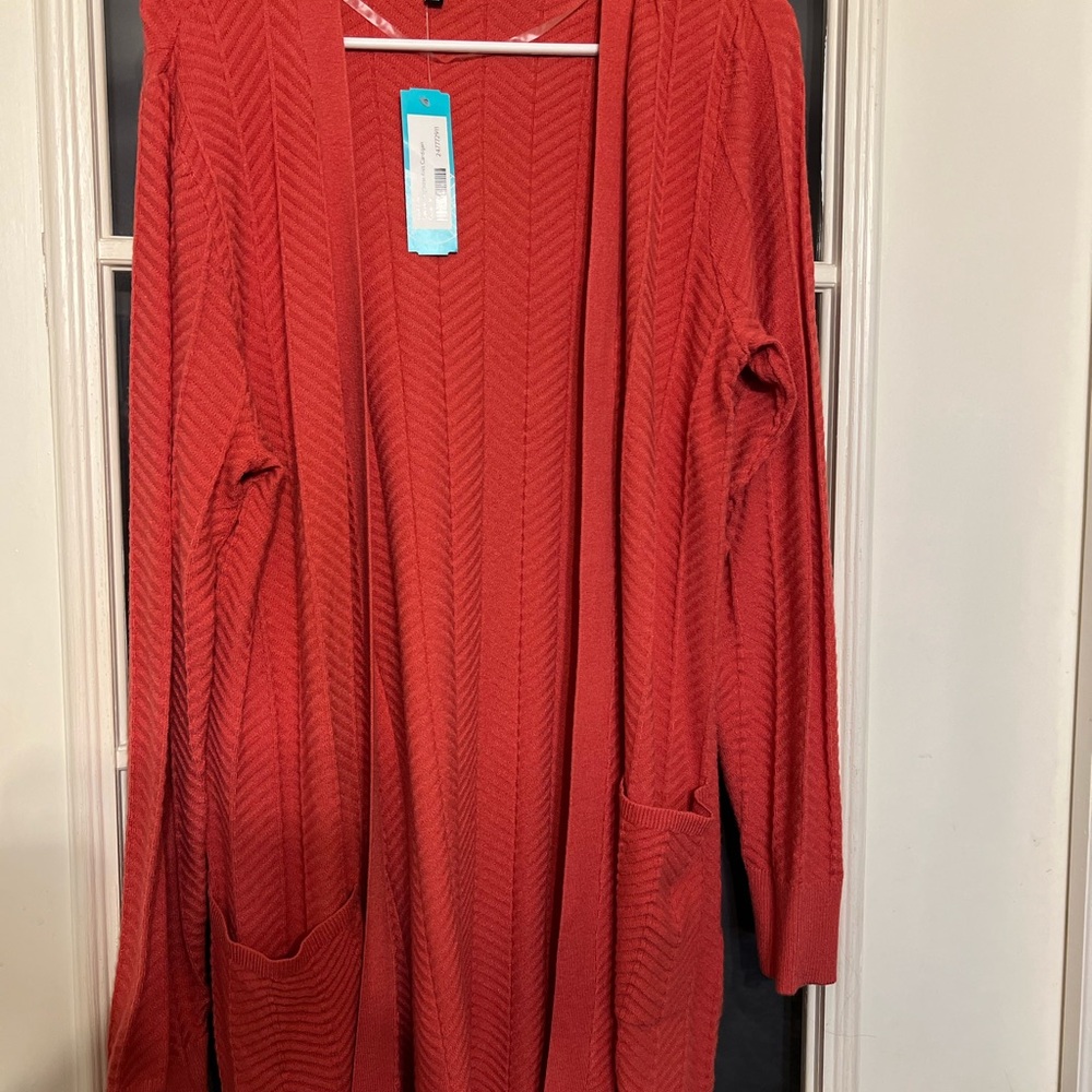 Ellie Orange/Coral Cardigan Sweater Collection
